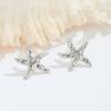 Vintage Gold Color Starfish Stud Earrings For Women Punk Metal Star Shaped Geometric Earrings Beach Vacation Zircon Gift