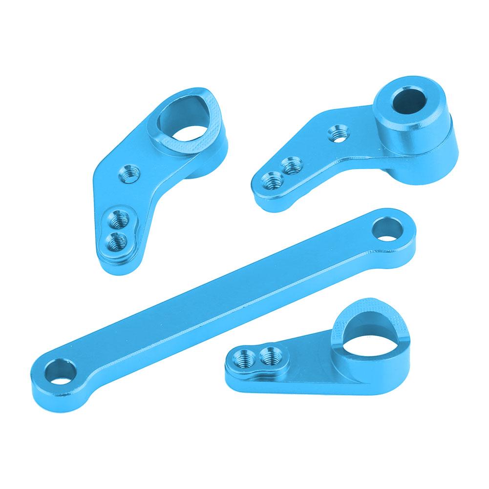 Aluminium Alloy Steering Servo Saver Complete for FS 53633 51805 51806 1 10 Scale RC Car (Blue)