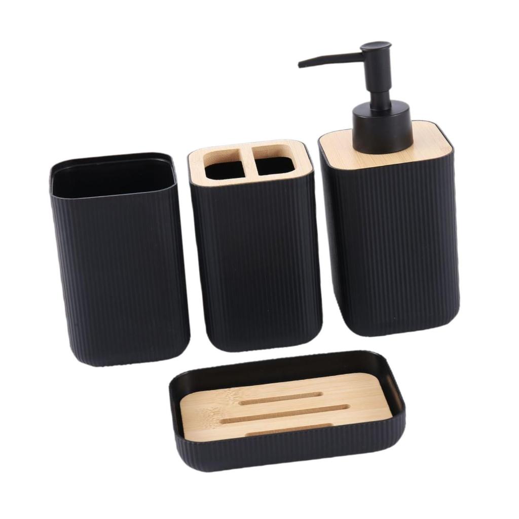 4x Bathroom Accessories Portable Practical Stylish Keep Tidy Bath Essential for Countertop Hotel Restroom Apartment Household