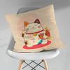 Cute Cartoon Lucky Cat Throw Pillow Case Living Room Sofa Cushion Cover For Home Bedroom Decoration Protector