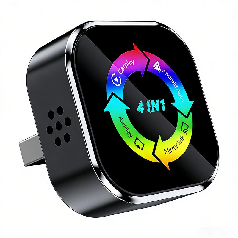 

4-in-1 Wireless Carplay Adapter Android Auto Connect Airplay Mirror Link Screen Plug And Play Bluetooth For Ios And Android чорний