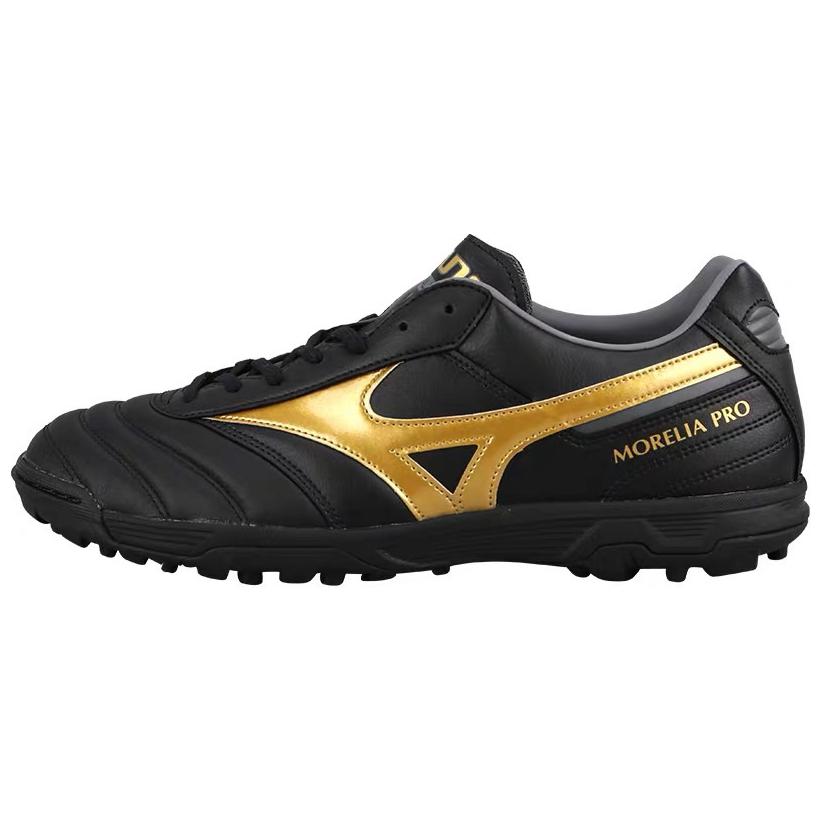 Mizuno Pro 2 Pro Round Toe Lace-Up TF (Rubber Studs) Slip-Resistant Durable Soccer Shoes Men Soccer Shoes Black Gold P1GD231450