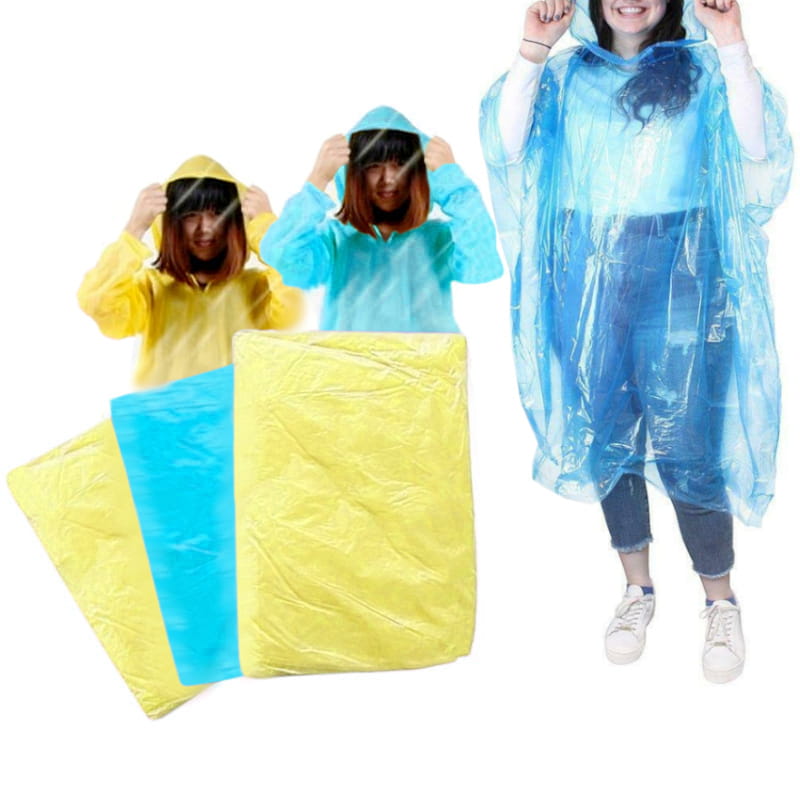 Disposable Raincoat, Poncho, Cape 3 pcs
