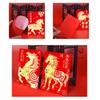 6PCS Red Envelopes With Horse Illustrations Paper New Year Gifts Money Holder for Birthday Wedding Celebration