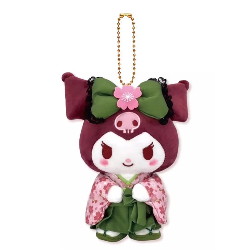 Sanrio Kimono Plush Toys Hellokitty Cinnamoroll Kuromi Pendant Bag Accessories Bag Car Pendant Keychain Valentine'S Day Gift Toy