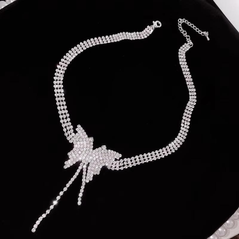 Luxury Crystal Choker Necklace for Women Water Drop Pendant Necklace Trend Weddings Jewelry Party Gifts