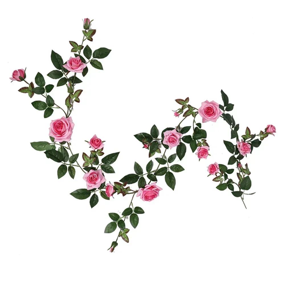 

Beautiful Garland Artificial Rose Vine Creative Display Customizable Theme Easy Maintenance Non-watering Plant