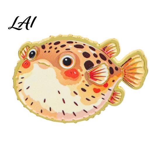 Ocean Life Enamel Pin Cartoon Sea Animal Metal Brooch Dolphin Whale Seahorse Octopus Brooch Badge Pin Hats Bags Scarves Clothes Decorative Accessory