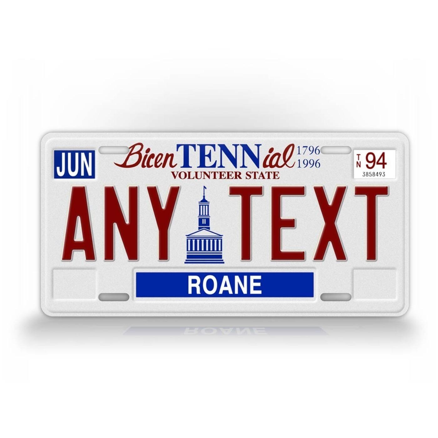 Personalized Tennessee License Plate Tin Sign Decorative Wall Art Rustproof Metal Decor for Car Home Garage белый