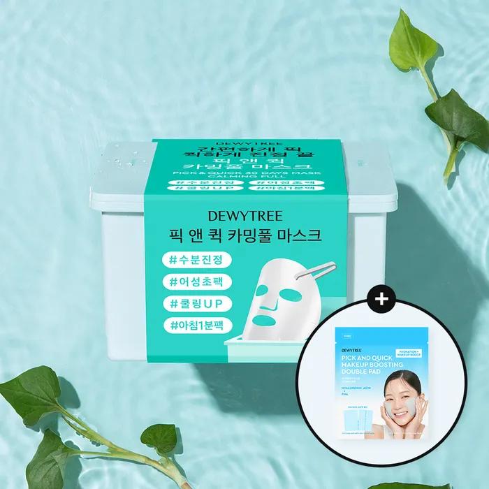 Pick & Quick Calming Full Mask Pack 30 Sheets + Double Pads 10 Sheets