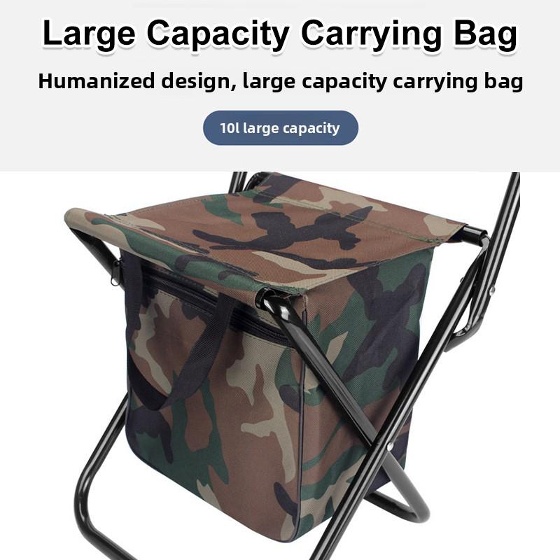 1PC Camping Fishing Hiking Portable Fishing Chair Foldable Outdoor Large Camouflage Ultraligh with Backrest Folding Stool Seat