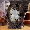 Resin Ghost Figurine Halloween Ghost Decoration Spooky Halloween Ghost Swing Figurine for Home Office Garden Decor for Patio