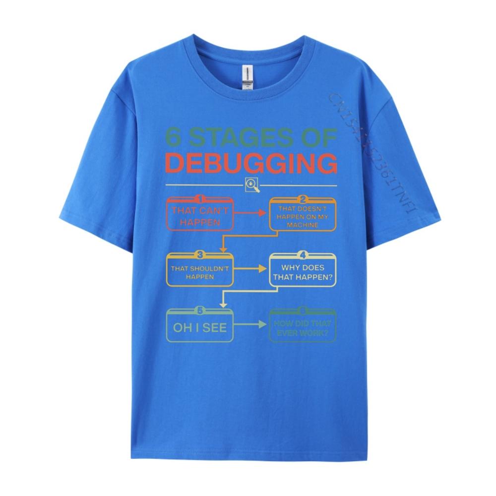 6 Stages Of Debugging Christian Tshirt Men Mens TShirts Graphic T Shirts Breathable Streetwear Camiseta
