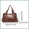 Retro Große Kapazität PU Schultertasche für Damen, Klassische Unifarbene Crossbody-Tragetasche mit geräumigem Design