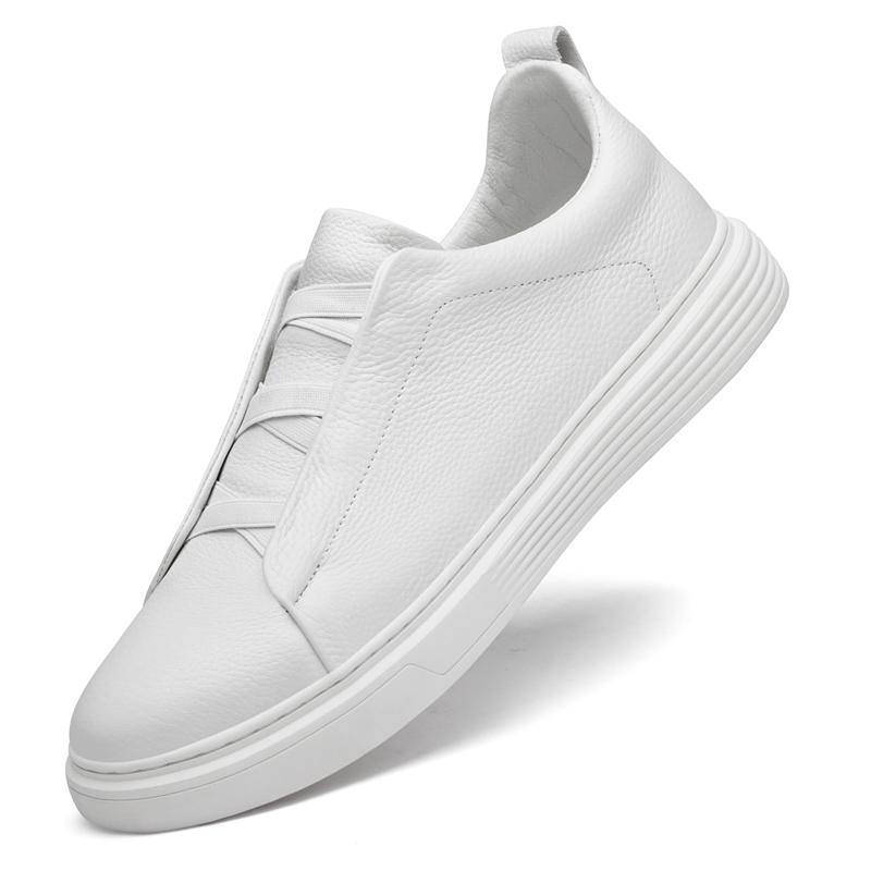 

Повседневные туфли на плоской подошве, классические прогулочные туфли, фирменные мужские туфли для скейтбординга из натуральной кожи, мужские дышащие мягкие белые кроссовки 44 белый