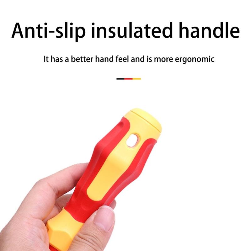 3 Function Insulated Screwdriver Hex Socket Design Double Color Rubber Coated Handle Stable Anti Fatigue Grip