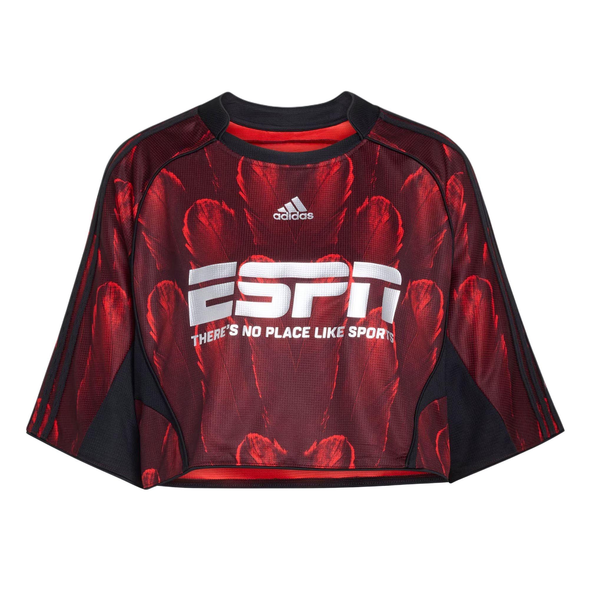 (WMNS) adidas Crop Jersey Asia Sizing Asia Sizing Red Black Women s KD0502 S