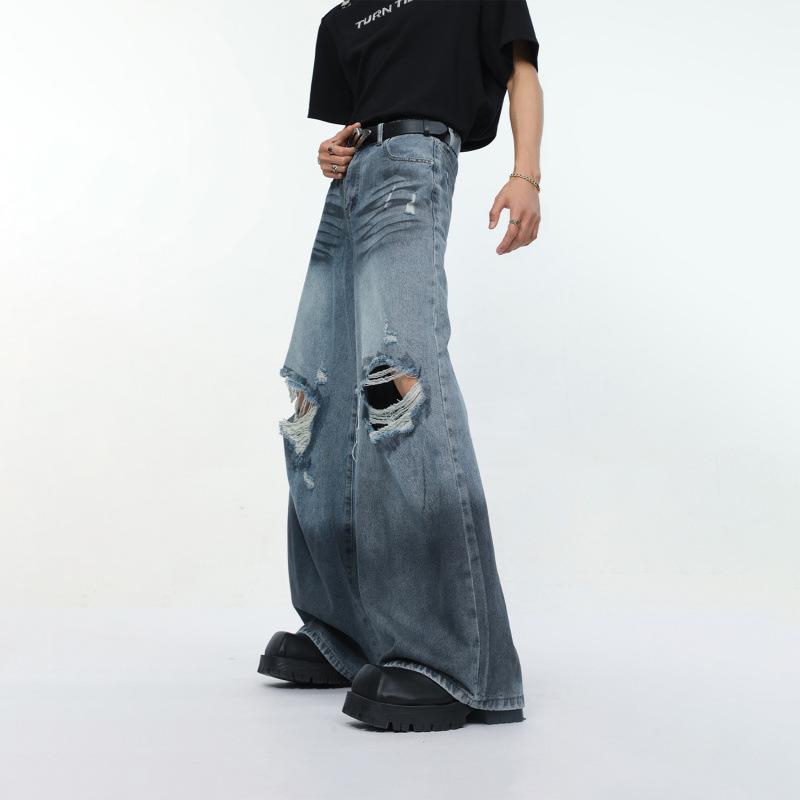 

JYL Men s Straight Jeans Cross-Border Vintage Mud Dyed American Baggy Loose Denim Pants XL старий moss зелений колір