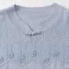 Elegant Ice Silk Knit Top for Stylish Moms (50-60 Yrs) - Summer Wear
