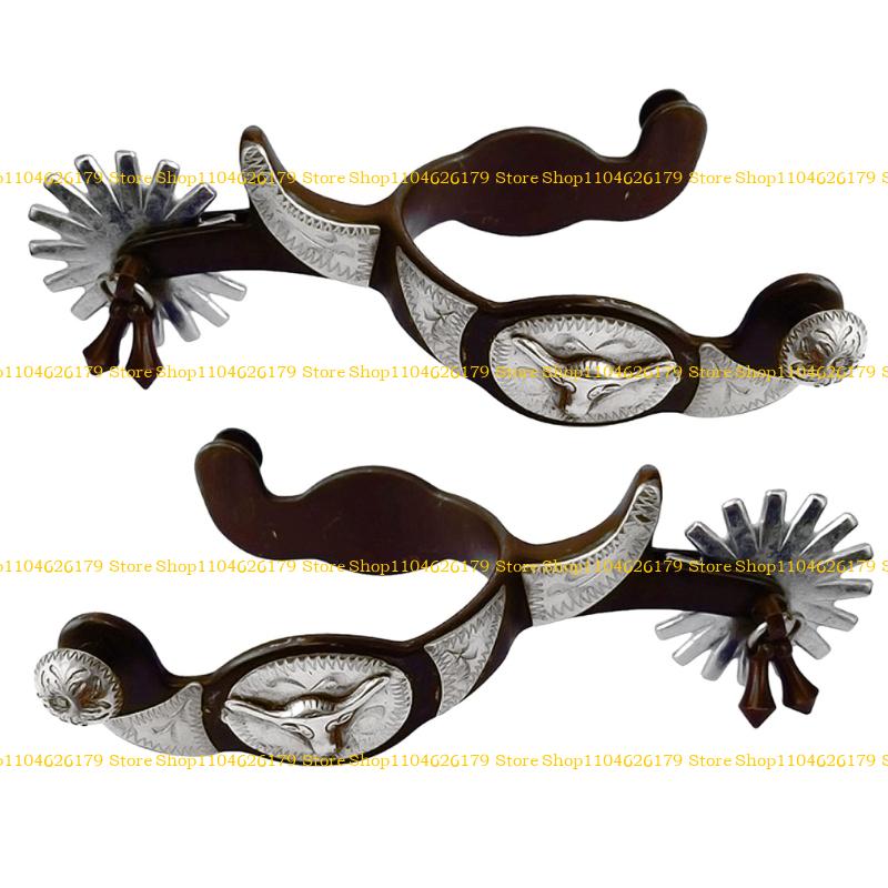 A1A2 Metal Horse Spur Western Cowboy Spur Mens Roping Spur with Gear Enduring