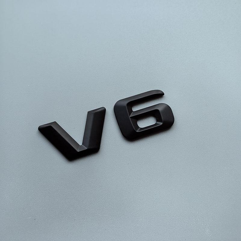 2015 3D Sharp V6 V8 V10 V12 Lettres Chiffres ABS Emblème de Voiture Garde-boue Badge de Décharge Plaque Nom Logo Autocollant Chrome Noir