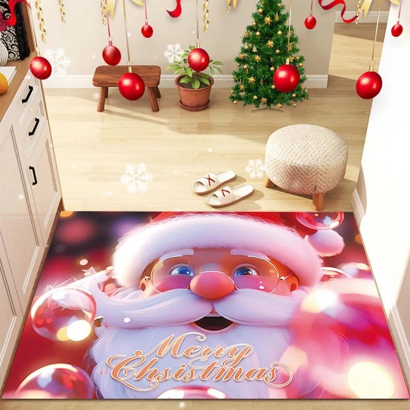 Christmas Theme Pattern Printed Door Mat Entry Door Mat Entrance Hall Rugs for Bedroom Bathroom Carpet Festival Home Decoration