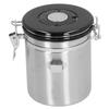 Coffee Beans Sealing Jar Canister Container with Exhaust Valve Spoon for Home KitchenSilver