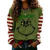 Women's Casual Christmas Print Long Sleeve Neck Pullover Sweatshirt for Holiday