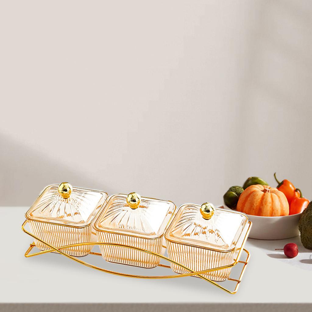 Dessert-Trennteller mit Deckel, Aufbewahrungsbehälter, unterteilte Snack-Servierschalen für Vorspeisen, Home-Party, süße Kekse, Nüsse