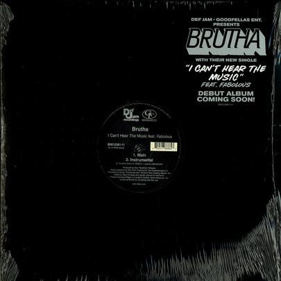 12inch Record BRUTHA, FABOLOUS - I Can't Hear The Music B001228111 Def Jam Recordi 2008 US Rap & Hip-Hop/R&B Used