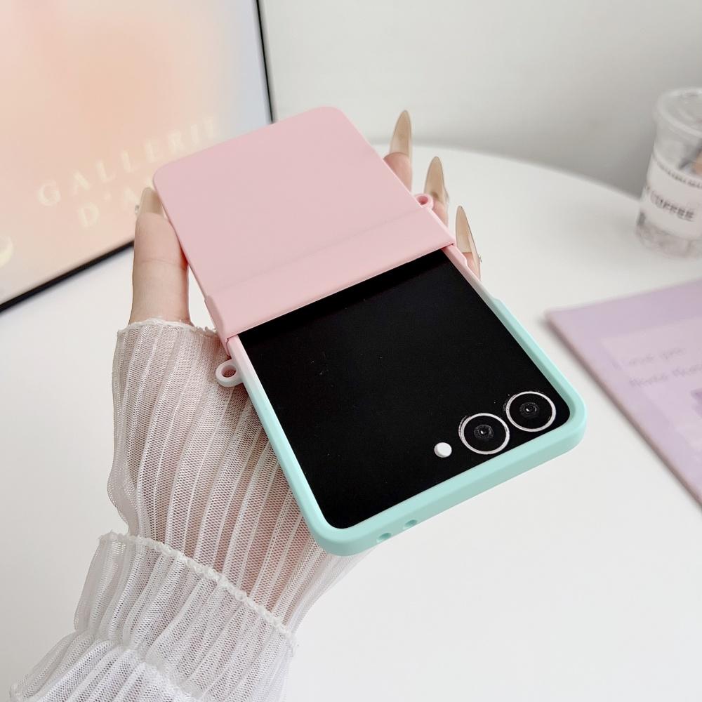 Matte Farbkollisionshülle für Samsung Galaxy Z Flip 7 6  4 3 Zflip flip7 Gradient Zweifarbig Hart Stoßfest Abdeckung