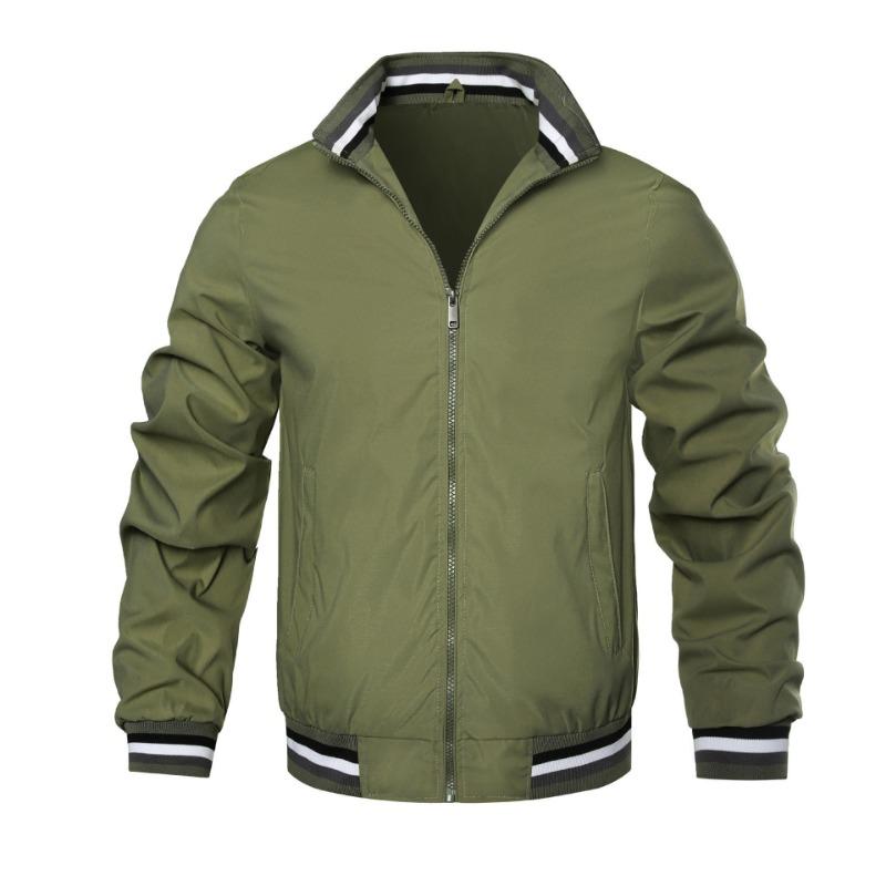 Casual Stand Collar Autumn and Winter Versatile Sports Solid Color Jacket Men's Clothing
