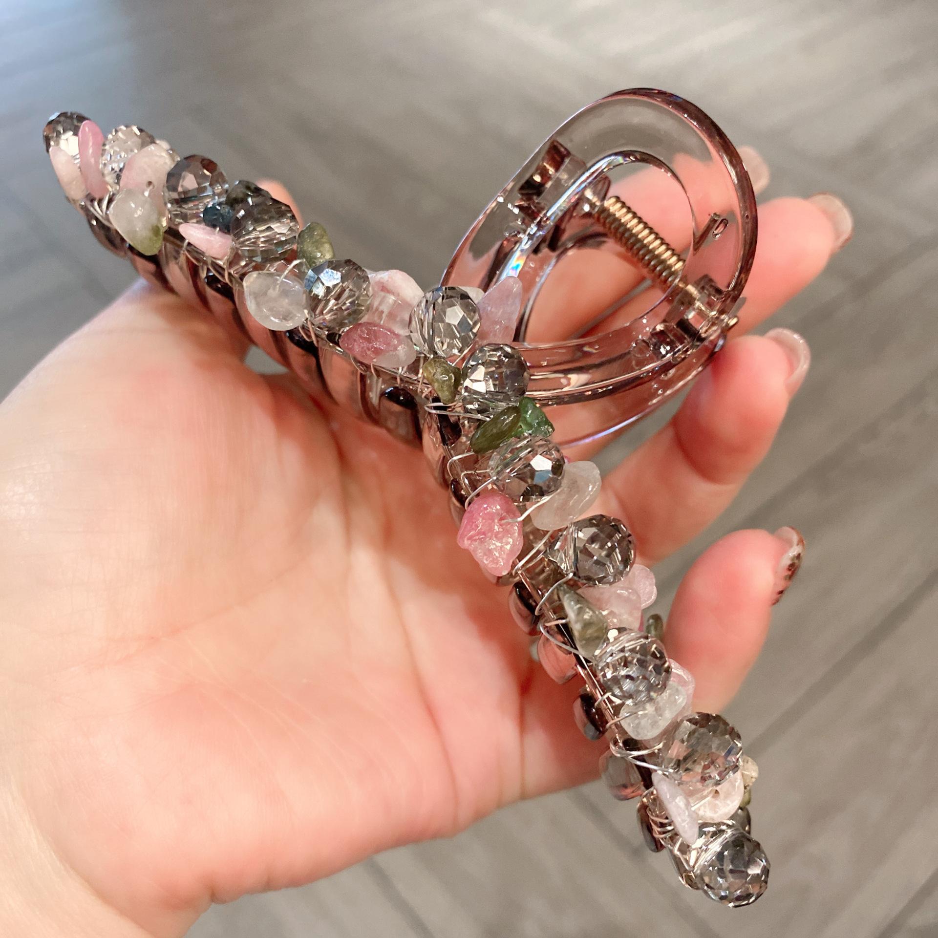 

Роскошная ручной работы заколка-краб из сверкающих романтичных кристаллов, элегантный аксессуар для волос, аксессуар для волос высокого класса для женщин