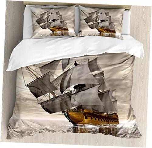 Pirate Ship Duvet Cover Set Bed Decoration First Choice Gift Suitable For Children Boys Girls And Adults Soft Warm Breathable