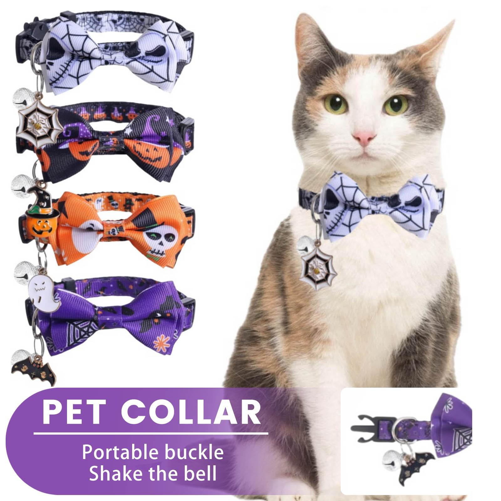 

Ошейник для питомца, ошейник-бантик на праздник привидений, ошейник для собак с праздничным принтом, ошейник для кошек на Хэллоуин