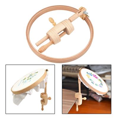 Nastavitelný 280° stůl z bukového dřeva vestavěný malý vyšívací rámeček Stolní jednoduchý vyšívací rám s křížkovým stehem