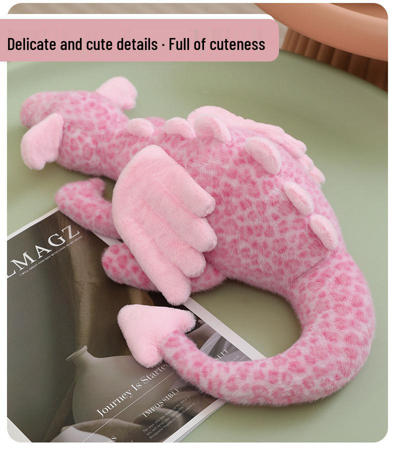 Large Strawberry Crimson Heart Sky Dragon Plush - Birthday Gift for Girls
