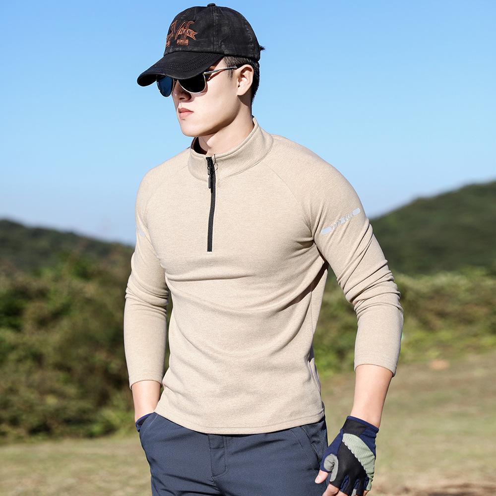 Men's Quick-Dry Stretch Dralon Long-Sleeve Fleece Hiking Base Layer