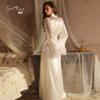 Sweet and Smooth Ice Silk Underwear Passion Temptation Open-cut Lace-up Low-cut Robe Lazy Home Set
