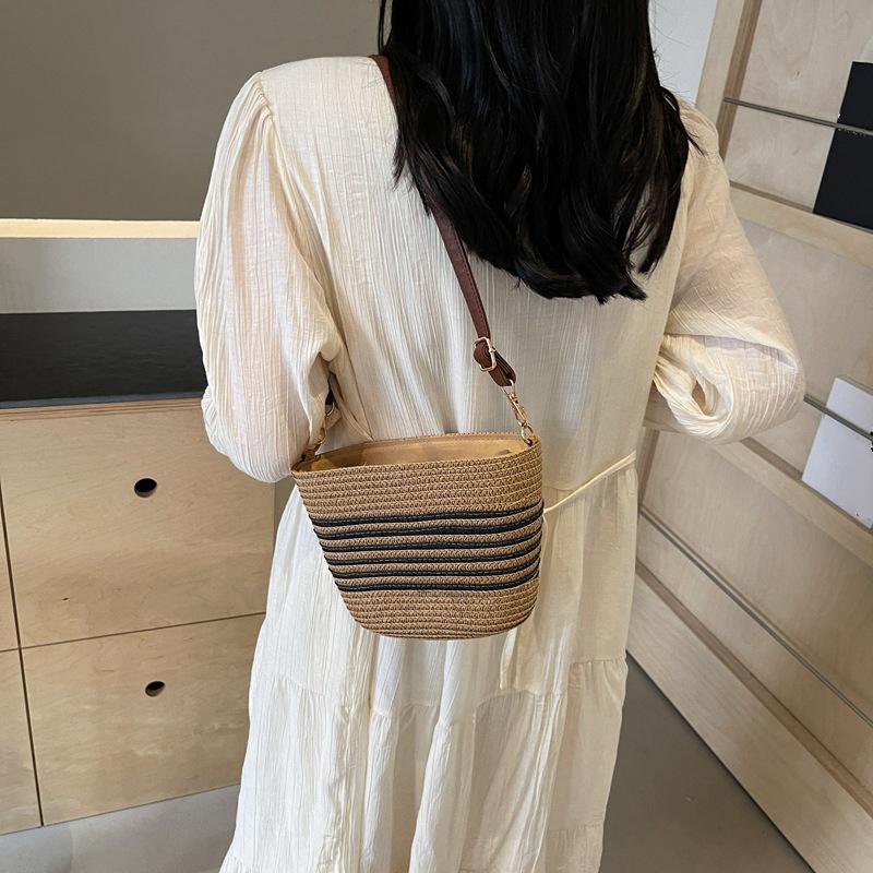 Fashion Summer Straw Crossbody Bag Beach Holiday Shopping Woven Shoulder Handbag Messenger Purses For Women Bags