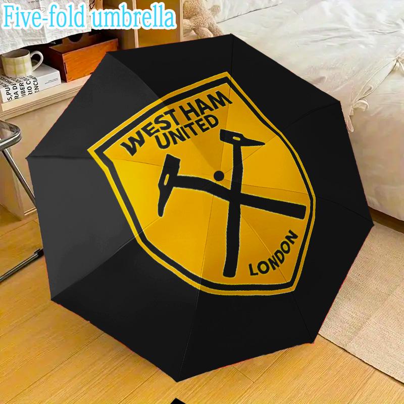 West Ham United Mini Five-Fold Lightweight Umbrella, Eight-Bone Frame, for Home Travel and Outdoor Use in Any Season Fan Gifts