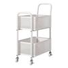2-Tier Rolling Cart Mobile 2 Tier Sturdy for Kitchen, Teachers