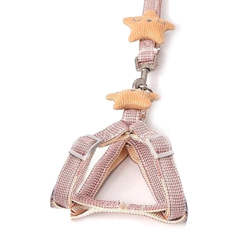 Dog Harness Leash Adjustable Comfortable Handle Safe Pet Vest with Traction Rope for Cat Walking