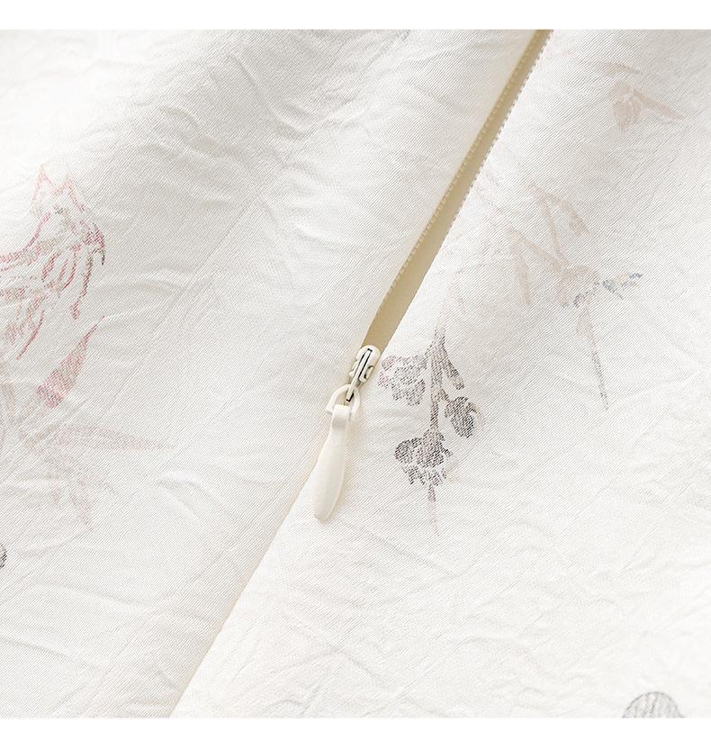 Women's Summer Pearl Frog Button Qipao Dress - New Chinese Style Print with Stand Collar