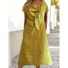 QICED Fashion Summer Spring Solid Color Print Short Sleeve Casual Dresses
