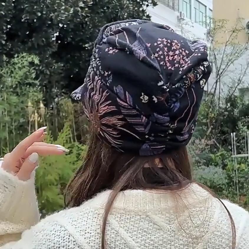 New Cool Women Warm Vintage Floral Caps Hat Female Autumn Winter Lady Baseball Cap Hat For Women Dropshipping