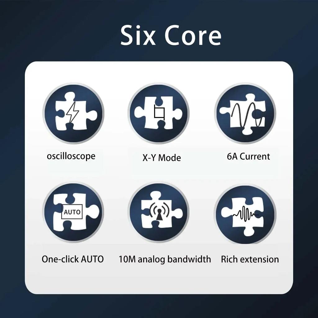 3.2 Inch Handheld Dual Channel Digital Oscilloscope Multimeter Signal Generator 10Mhz Bandwidth 50MSa/s Sampling Rate