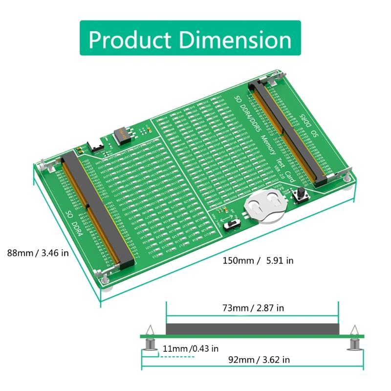 Laptop SO DDR4 DDR5 Memory Test Diagnosis Card for Computer Adapter Board Circuit Test Tool