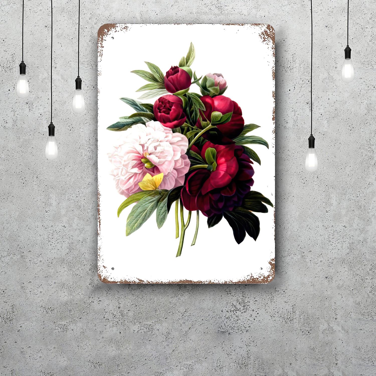 

floral Decor Vintage Metal Signs Tin Signs Captain Poster Decor for Bar Pub Club Man Cave Wall Decoration 20x30cm（7.8x11.8inch）