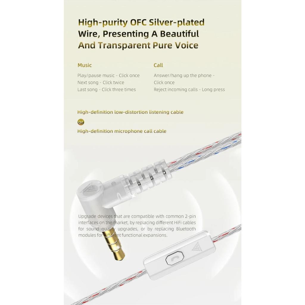 QKZ ODIN Earphones HIFI Monitoring Vocal 3-Level Tuning Switch Metal Heavy Bass Earbuds Dynamic Sport Music Headsets D-Fi Castor